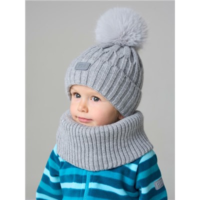 Комплект детский трикотажный для мальчиков: шапка, снуд