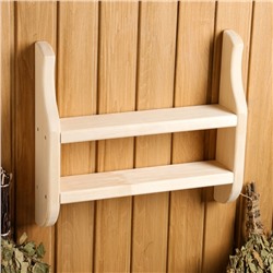 Полка для бани и сауны, 44×39×9 см, деревянная, 2 яруса, «Добропаровъ»