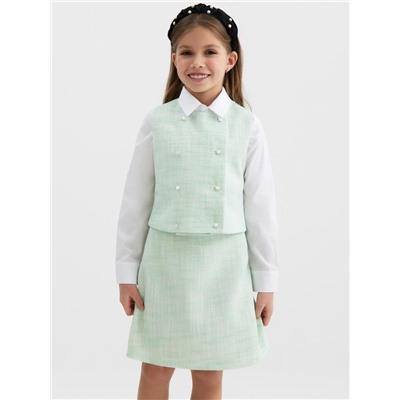 Жилетка для девочки, MINAKU :Party Dress, зелёная, рост 146 см