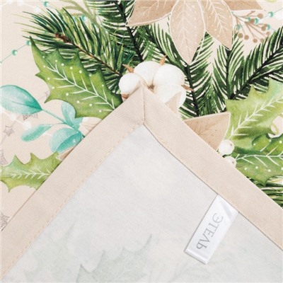 Дорожка на стол новогодняя «Этель» Beautiful Christmas, 30×70 см, хлопок 100%, саржа 190 г/м², бежевая