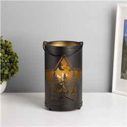 Фигурка светящаяся RISALUX «Ночной лес», LED-ночник, 3×ААА, чёрный, 12×12×20.5 см