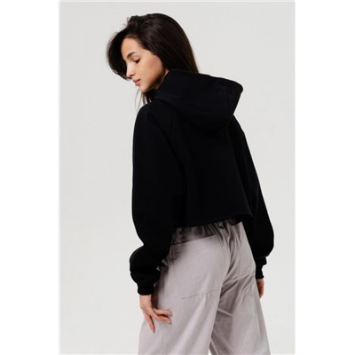 Свитшот 2 оверсайз короткий (Черный)