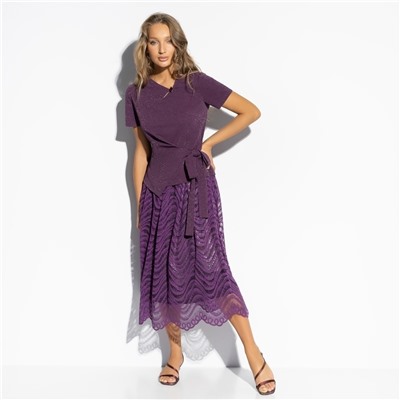 Костюм с юбкой нарядный, Больше чем стиль (2 в 1, фиолетовый)