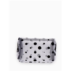 Косметичка женская DOT, с рисунком, сетка, на молнии, белая