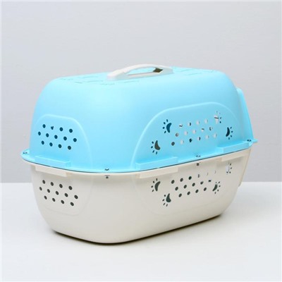 Переноска для животных, 47.5×33×31 см, пластик, голубая