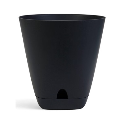 Горшок для цветов «Гранд», 15 л, d=29.5 см, h=31 см, пластиковый, с прикорневым поливом, графитовый