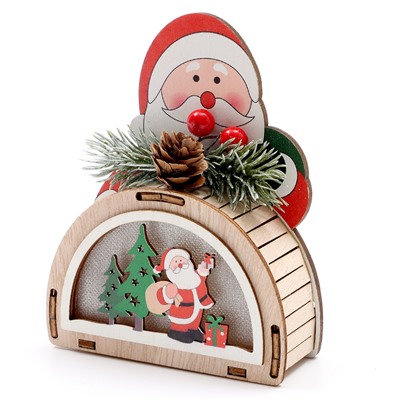 Декор с подсветкой «Дед Мороз», 12×11×2.5 см