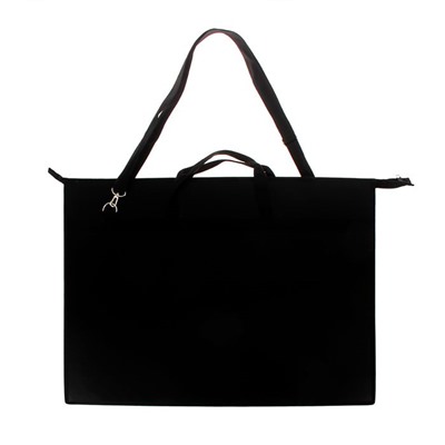 Папка А2 с ручками пластик молния сверху 650×480×50 мм ПР 6, плеч.ремень, Черный