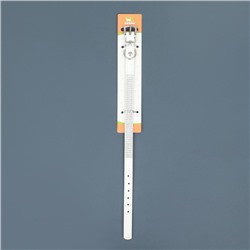 Ошейник со стразами в 4 ряда и стразы на пряжке, 38×1.5 см, ОШ 26-33, белый