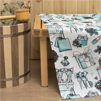 Простыня вафельная банная «Этель» Mint mood, 150×180 см, хлопок 100%