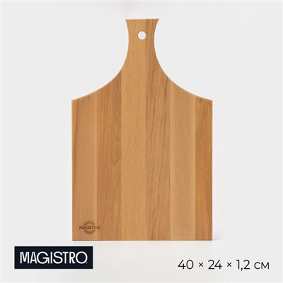 Доска разделочная деревянная с ручкой Magistro, 40×24×1.2 см, дуб