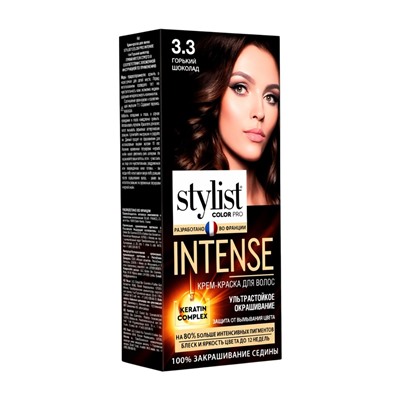 Крем-краска для волос серии STYLIST COLOR PRO INTENSE тон 3.3 Горький шоколад 118 мл