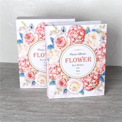 Фотоальбом 200 фото 10х15 Цветы / 9341 /уп 36/ (Голубой)