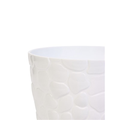 Горшок для цветов с поддоном «Камешки», 1.6 л, пластиковый, белый