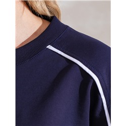 Свитшот с лампасами и разрезами из эластичного футера двухнитки без начеса