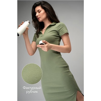 Женское платье-поло в рубчик Happyfox