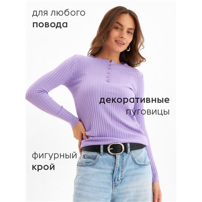 Джемпер женский на пуговицах MINAKU, сиреневый, размер 42-44