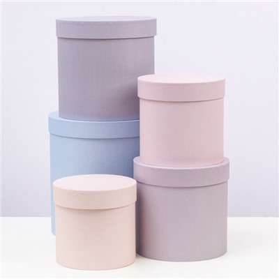 Набор круглых подарочных коробок 5 в 1 «Кварц» 23×23×23 - 14×14×14 см