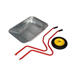 Тачка садовая, одноколёсная: груз/п 80 кг, объём 65 л, красные ручки