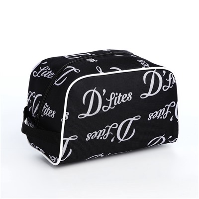 Косметичка дорожная на молнии «Бако текстиль», с ручкой, средний размер, чёрная