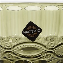 Креманка стеклянная Magistro «Ла-Манш», 350 мл, 12×10.5 см, цвет зелёный