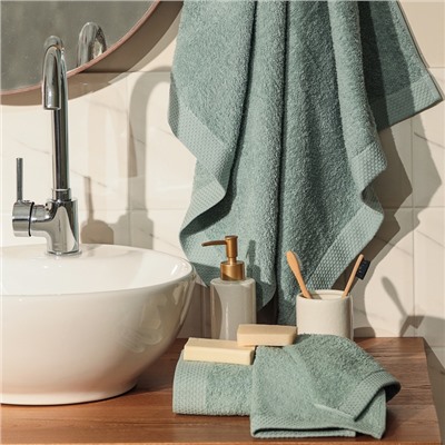 Набор махровых полотенец LoveLife Natural mint, 3 шт.: 70×130.50×80.30×50 см, хлопок 100%