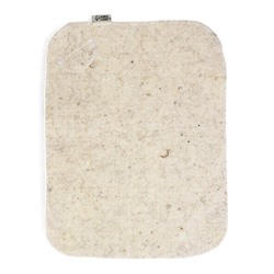 Коврик - сидушка для бани и сауны «Классический», 44×34 см, шерсть 100%, белый