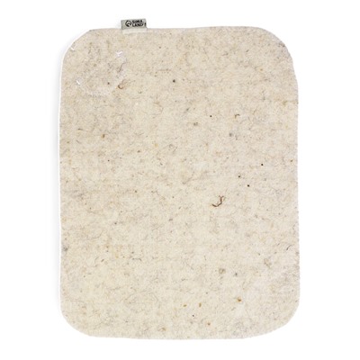 Коврик - сидушка для бани и сауны «Классический», 44×34 см, шерсть 100%, белый