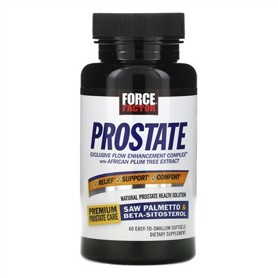 Force Factor, Prostate, натуральное средство для здоровья простаты, 60 удобных капсул