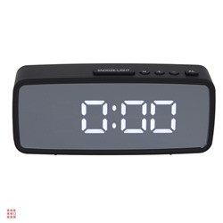 LADECOR CHRONO Будильник электронный, 14x5,7 см, USB/3xAAA, пластик, цвет черный, арт.2