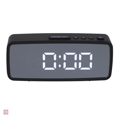 LADECOR CHRONO Будильник электронный, 14x5,7 см, USB/3xAAA, пластик, цвет черный, арт.2