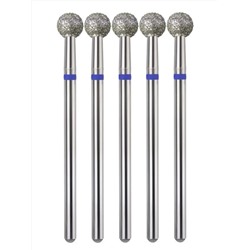 MANITA Фреза алмазная шар для аппаратного маникюра 866.104.001.048.050 ФАШ-5C, синяя насечка, ø 5 мм, 5 шт. 28355