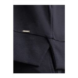 Свободный свитшот с принтом и разрезами из эластичного футера двухнитки без начеса VILATTE, 1228150