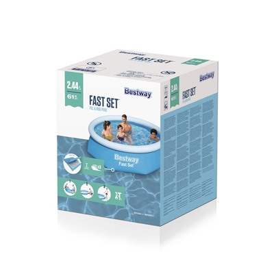 Бассейн надувной Bestway Fast Set 57448/57494, 244×61 см, круглый