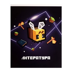 Тетрадь предметная, 36 листов в линейку, Calligrata «Пиксели. Литература»