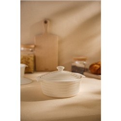 Кастрюля SL Home «Санторини», 1.57 л, 24.5×21.5×8 см, жаропрочная керамика, белая