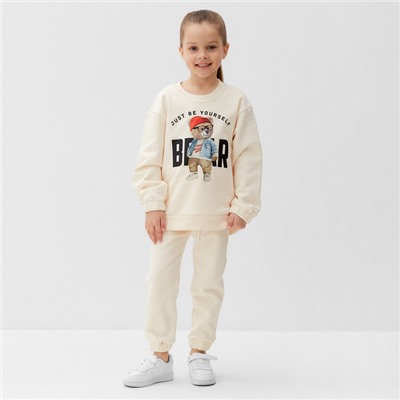 Костюм детский KAFTAN «Мишка»: джемпер, брюки, размер 40 (146-152 см), бежевый