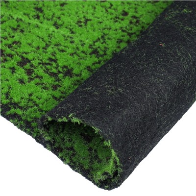 Мох искусственный, декоративный, полотно 1×1 м, зелёный на чёрном, Greengo