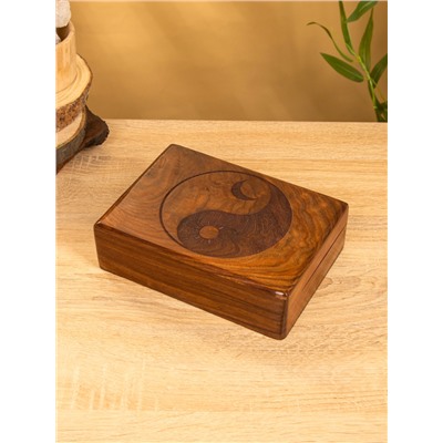 Шкатулка «Инь-ян», 20×15×6 см, дерево шишам