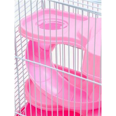 Клетка для мелких грызунов «Пижон», с наполнением, 27×21×40 см, розовая