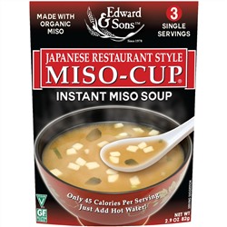 Edward & Sons, Edward & Sons, Miso-Cup, Japanese Restaurant Style, 3 Individual Servings