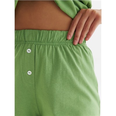 Пижама женская (майка, шорты) MINAKU: Home collection, размер 48, зелёная