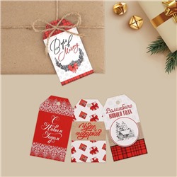 Шильдик новогодний декоративный в наборе «Верь в мечту», 6 шт., 9×5 см