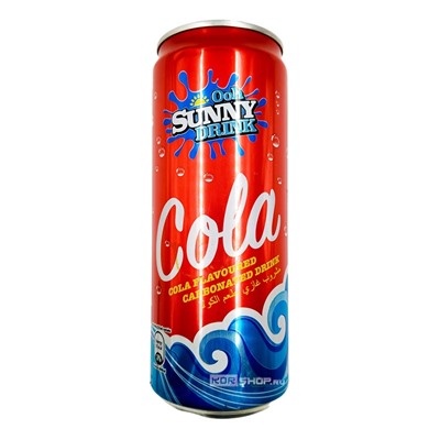 Газированный б/а напиток «Кола» Cola Ooh Sunny Drink, Малайзия, 325 мл
