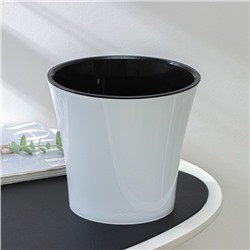 Кашпо для цветов со вставкой Santino «Арте», 3.5 л, пластик, бело-чёрный