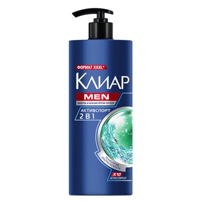 Шампунь-бальзам мужской «Клиар», против перхоти, активспорт, 1000 мл