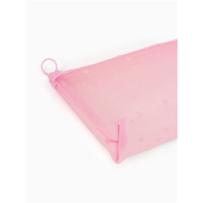 Косметичка женская Little love, с рисунком, на молнии, розовая