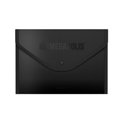 Папка с кнопкой   А4+ обшитая, с текстильной вставкой 50324 MEGAPOLIS непрозрачная, ассорти ErichKrause