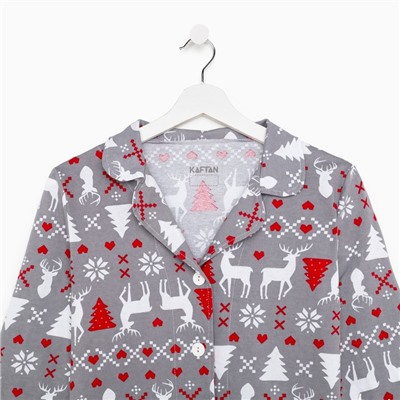 Пижама новогодняя женская (рубашка, брюки) KAFTAN «Скандинавия», размер 52-54