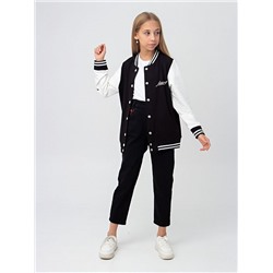 20402 черн Джинсы утепленные для девочек (116-140)